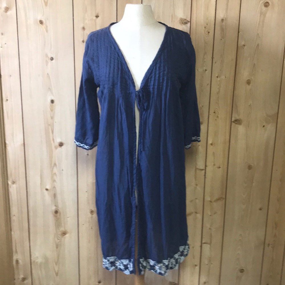 LAST CALL NWT Siganka cotton lace duster tunic swim cover Fiona LARGE summer